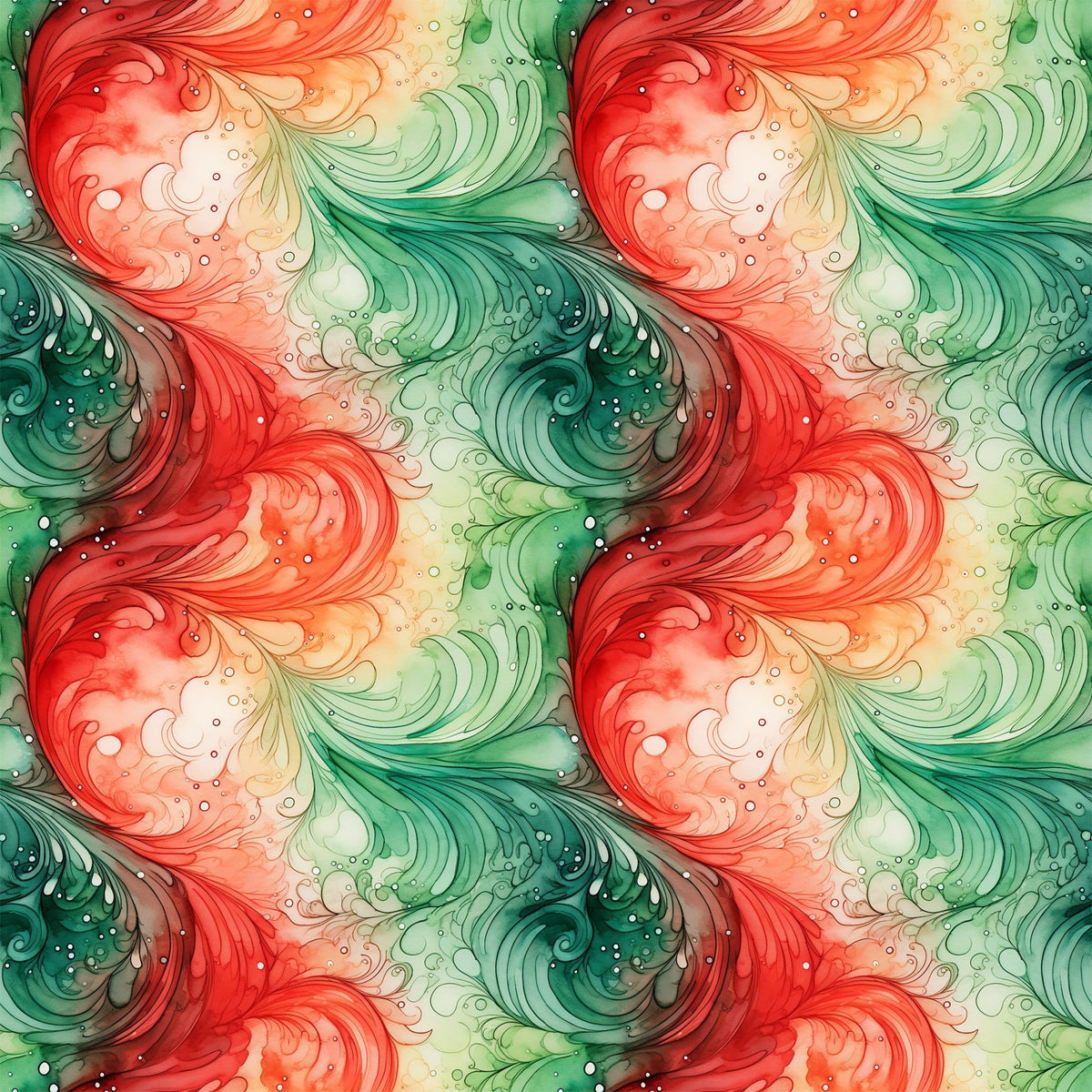Peppermint Plumes Pattern 1 Minky Fabric