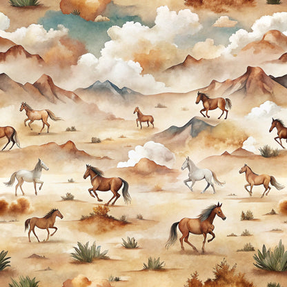 Galloping Mustangs Pattern 8 Minky Fabric