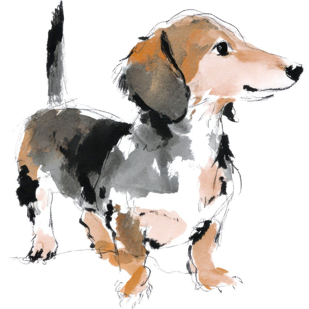 Handdrawn Doodle Dog Fabric Panel 5