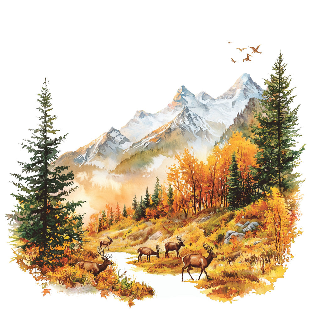 Deer in Nature Fabric Panel 5