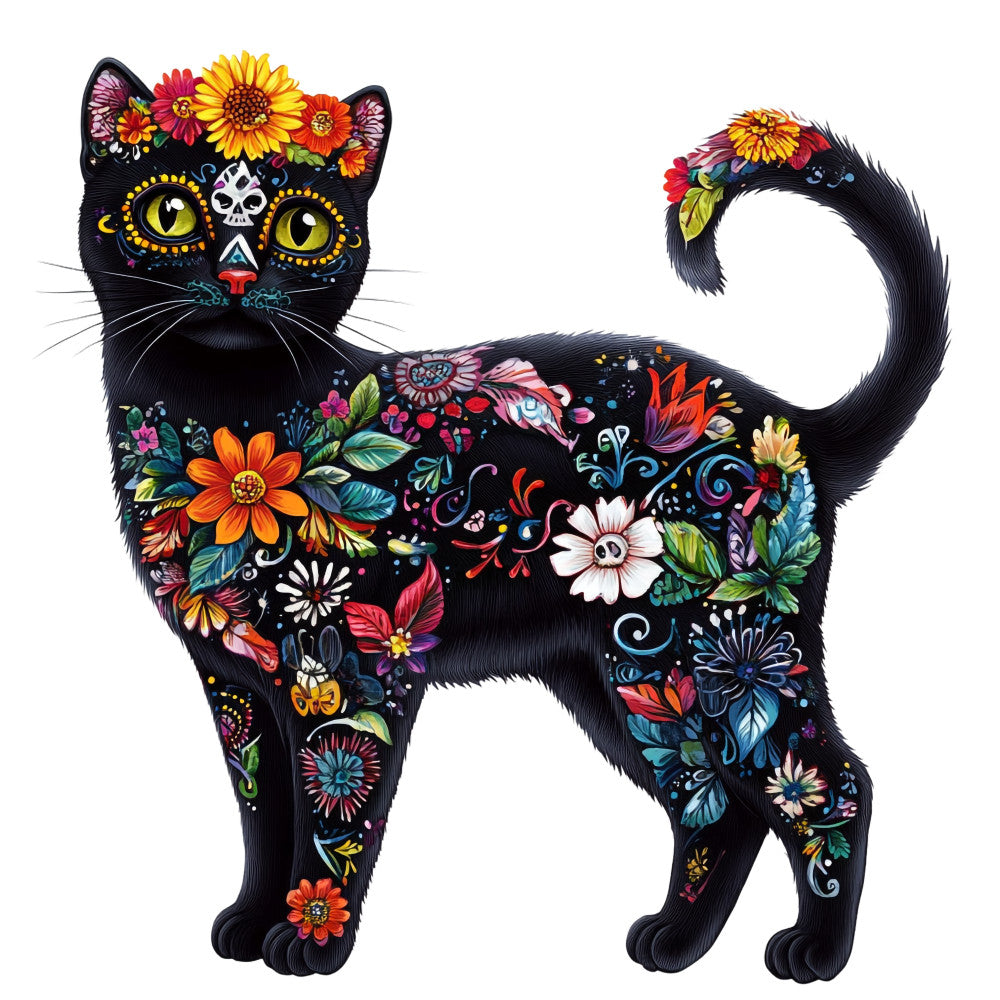 Cats de Los Muertos Fabric Panel 5