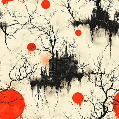 Blood Moon Manor Pattern 4 Quilting Cotton Fabric