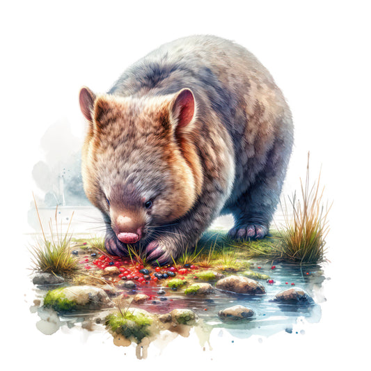 Australian Wombats Fabric Panel 14