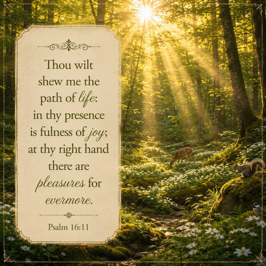 forest green, golden yellow, cream, sage green, nature, woodland, forest, inspirational, scripture, religious, spiritual, bible verse, psalm, animals, deer, squirrel, birds, flowers, daisies, wildflowers, sunlight, rays of light, vintage, elegant, traditional, rustic, pastoral, peaceful, serene, wall hanging