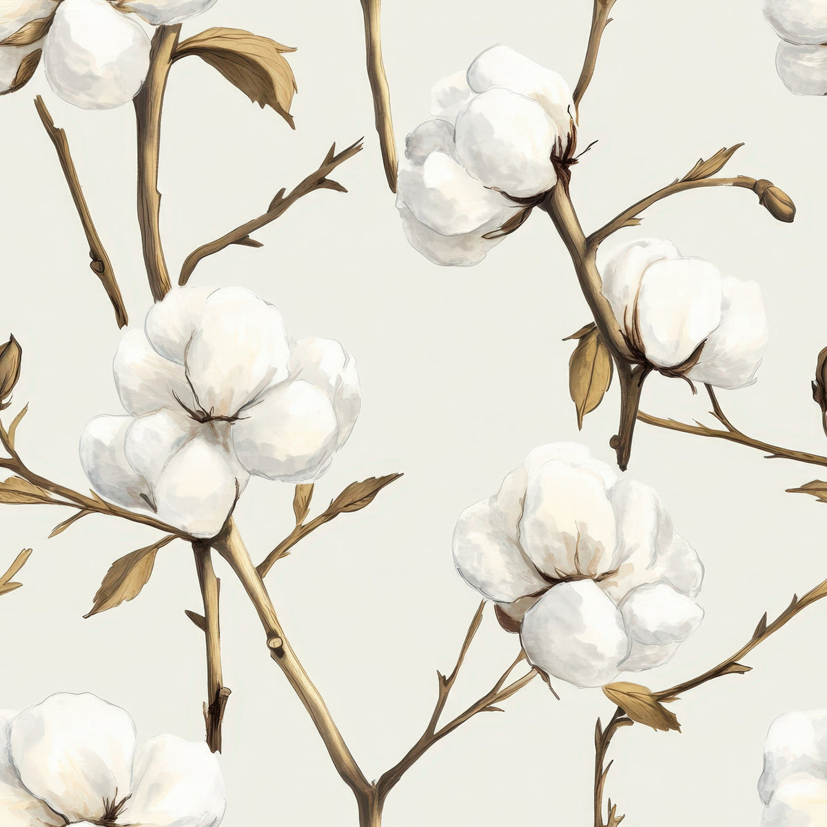 Ivory Boll Harvest Pattern 3 Minky Fabric