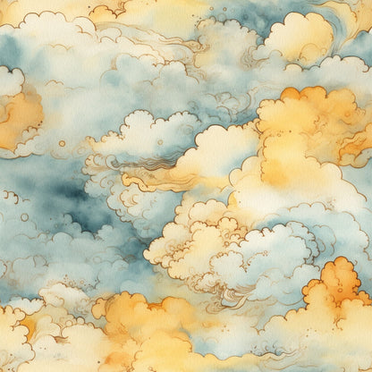 Gilded Clouds Pattern 5 Minky Fabric