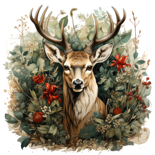 Vintage Deer Head Fabric Panel 8
