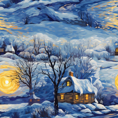 Golden Snowfall Pattern 11 Minky Fabric