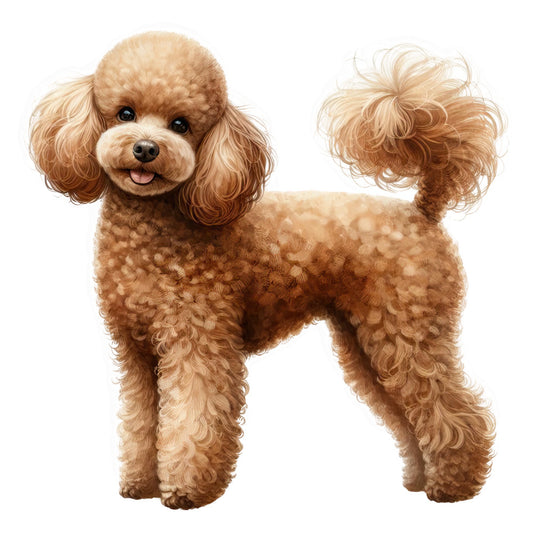 Watercolor Poodles Fabric Panel 26