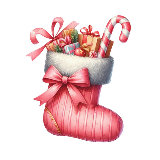 Christmas Stocking Scene Fabric Panel 9