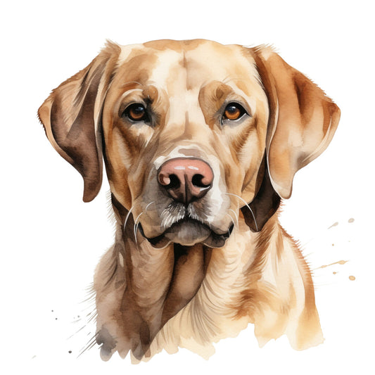 Watercolor Labrador Fabric Panel 10