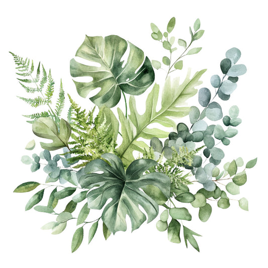 sage green, eucalyptus, dusty blue, forest green, botanical, foliage, ferns, monstera, leaves, nature, greenery, watercolor, elegant, natural, organic, spring, summer, home decor, wall art, botanical illustration, minimalist, calming, peaceful, plant-based, woodland, soft green, muted tones, artistic, illustrated