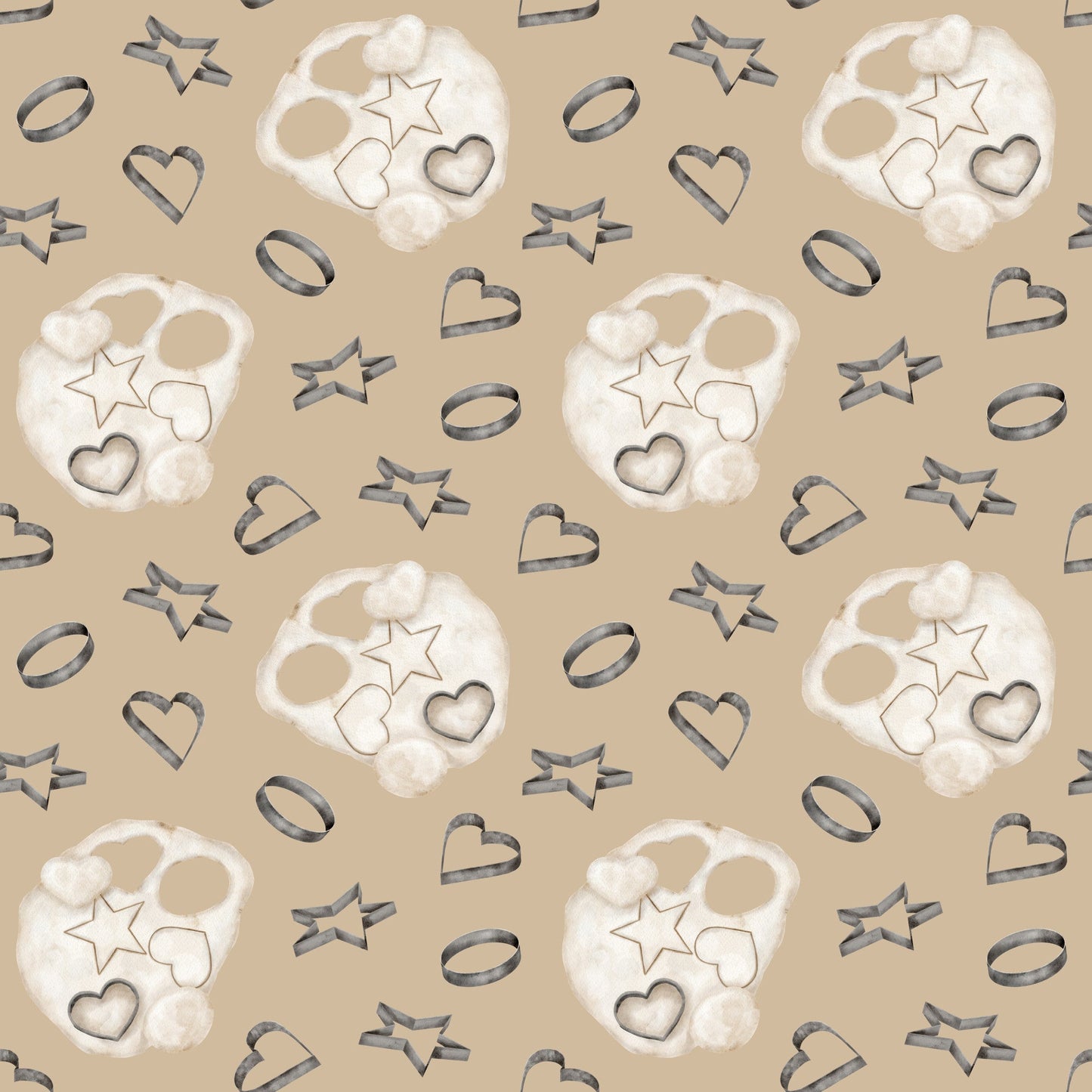 Watercolor Baking Pattern 10 Quilting Cotton Fabric