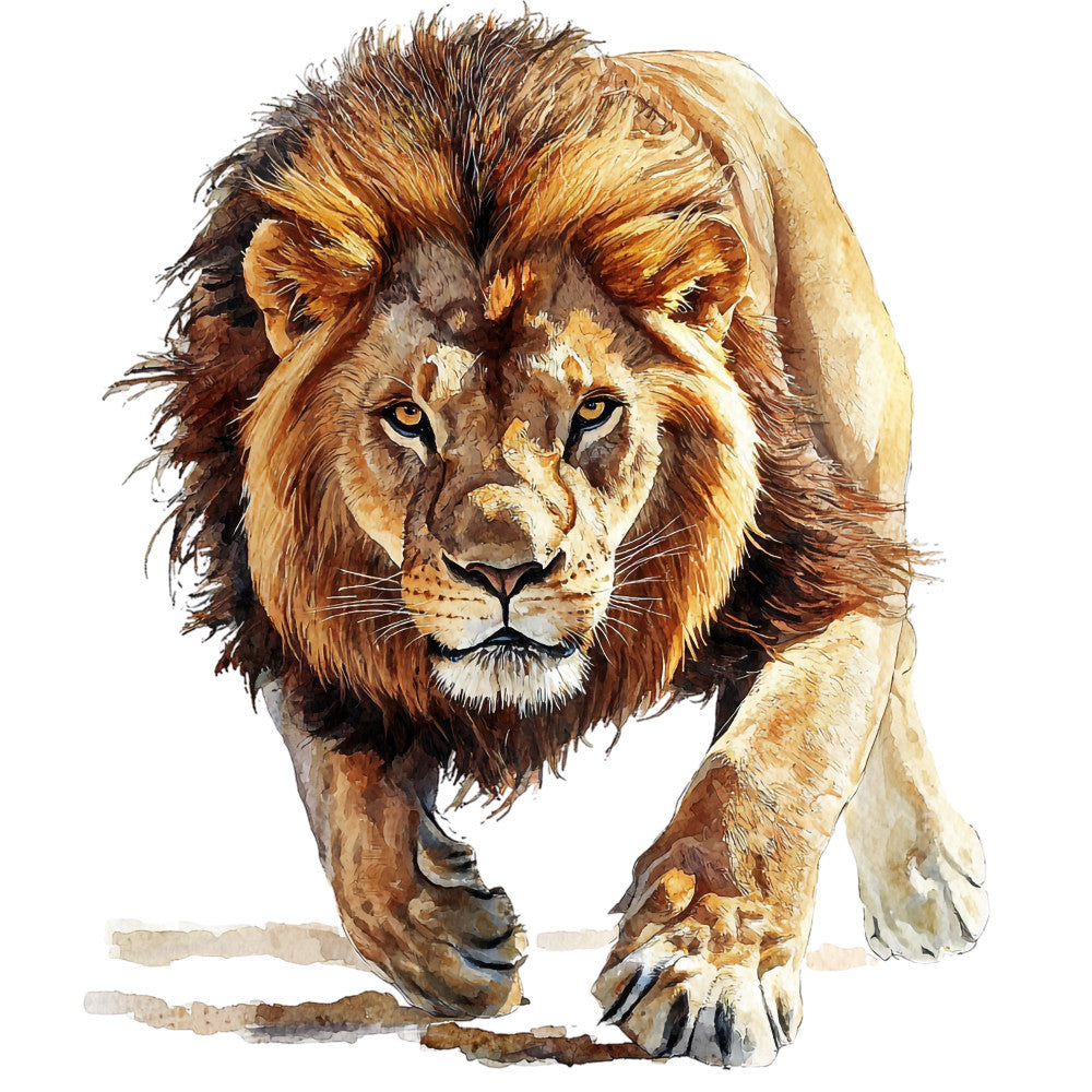 Watercolor Lion Fabric Panel 16
