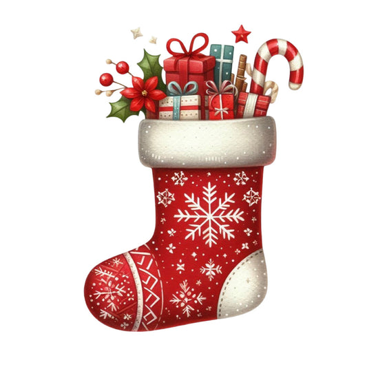 Christmas Stocking Scene Fabric Panel 18