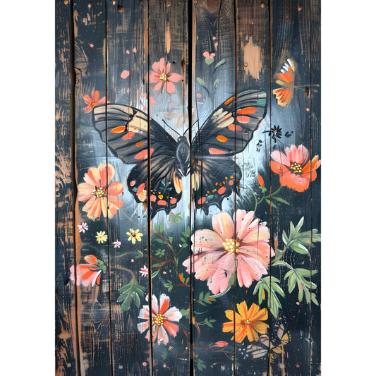 Rustic Butterfly Wall Art Fabric Panel 18