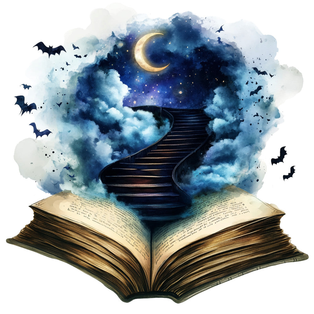 Halloween Books Fabric Panel 15