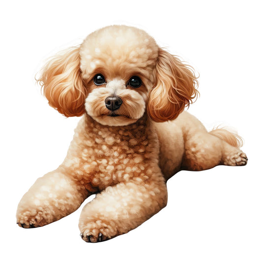 Watercolor Poodles Fabric Panel 22