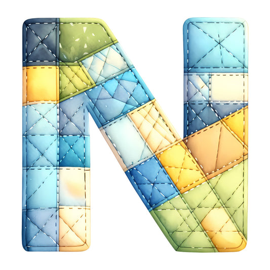 geometric, quilted, colorblock, modern, abstract, blue, yellow, green, cyan, turquoise, navy blue, sky blue, lime green, golden yellow, cream, light blue, soft colors, pastel, contemporary, minimalist, patchwork, grid pattern, stitched, dimensional, textured, wall hanging, home decor, colorful, multi-color, artistic