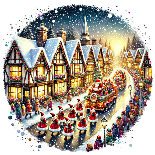 Christmas Villages Fabric Panel 6