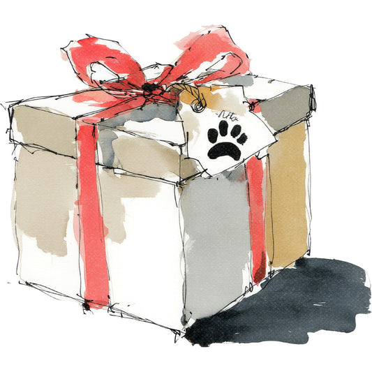Handdrawn Christmas Cats Fabric Panel 25
