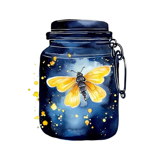 Fireflies in a Jar Fabric Panel 8