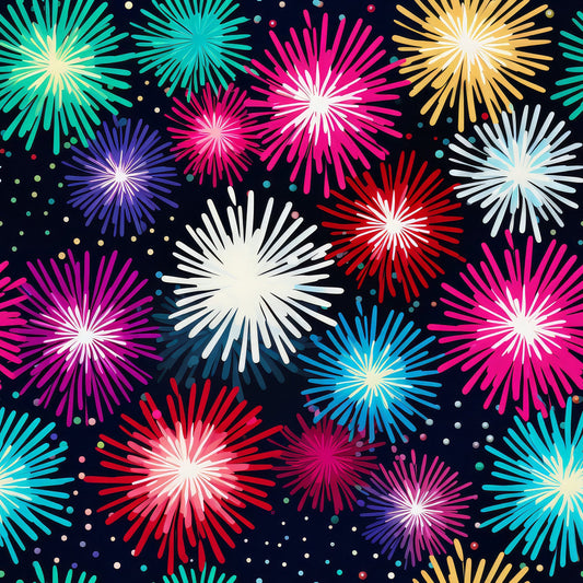 Colorful Fireworks Pattern 3 Quilting Cotton Fabric