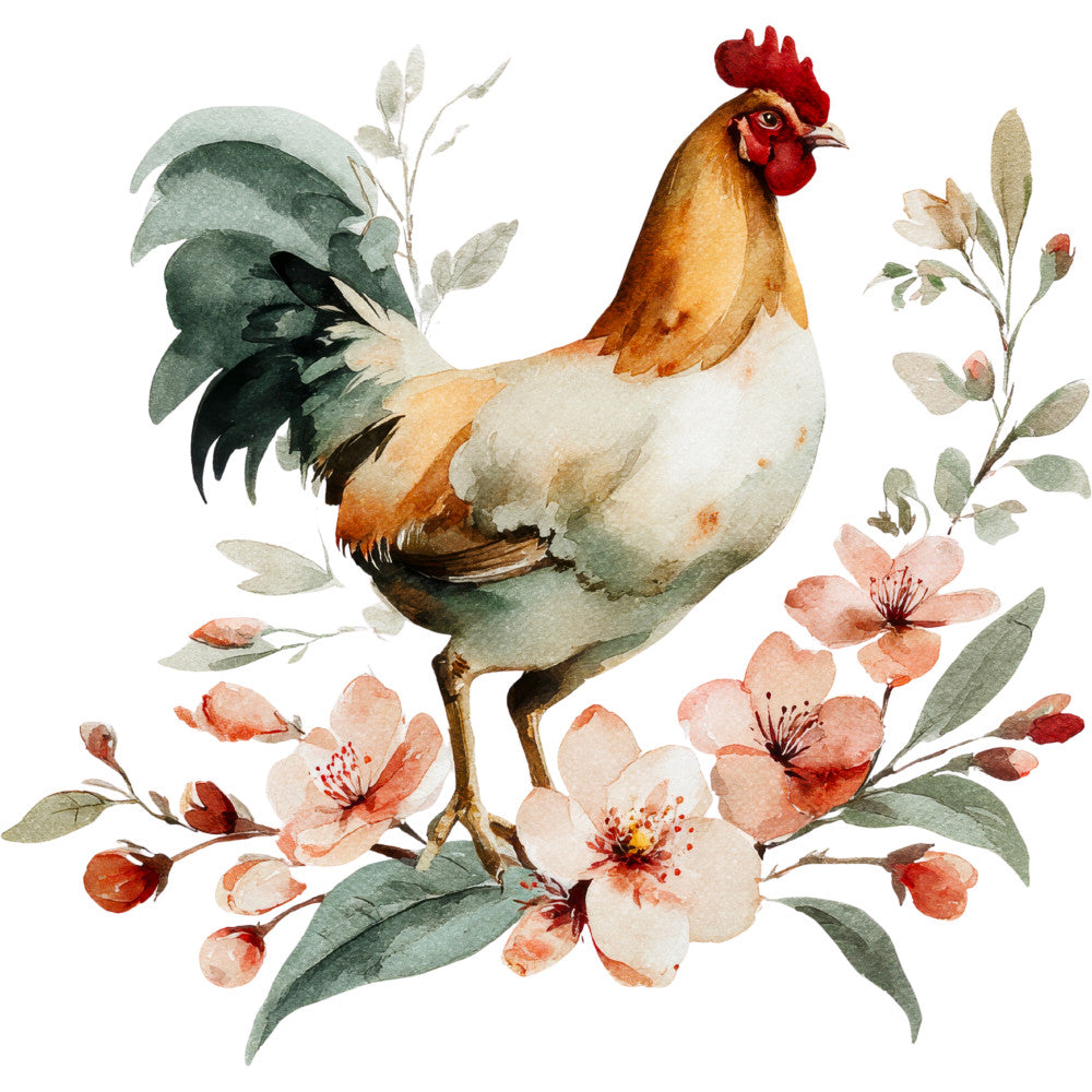 Farmhouse Chicken Decor Fabric Panel 23