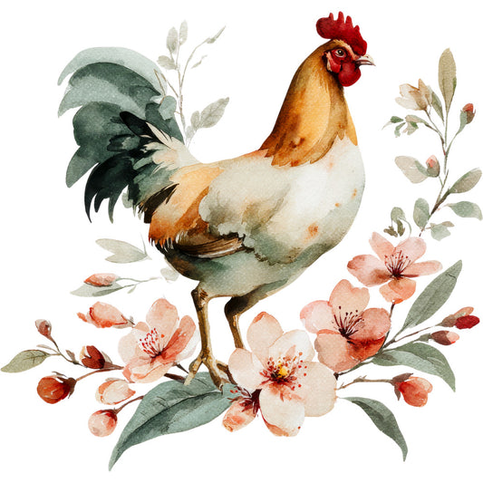 Farmhouse Chicken Decor Fabric Panel 23