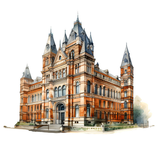 victorian architecture, brick red, burnt orange, cream, slate blue, charcoal gray, historic building, ornate, gothic revival, castle, mansion, steampunk, vintage, elegant, traditional, detailed illustration, architectural, landmark, heritage, historic, antique, formal, sophisticated, building facade, tower, spire, structural detail, americana, educational