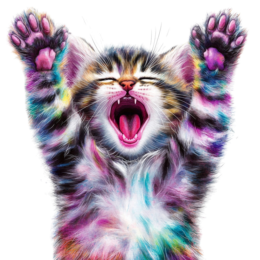 Colorful Cats Fabric Panel 12