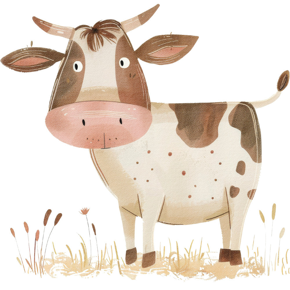 Watercolor Farm Fabric Panel 66