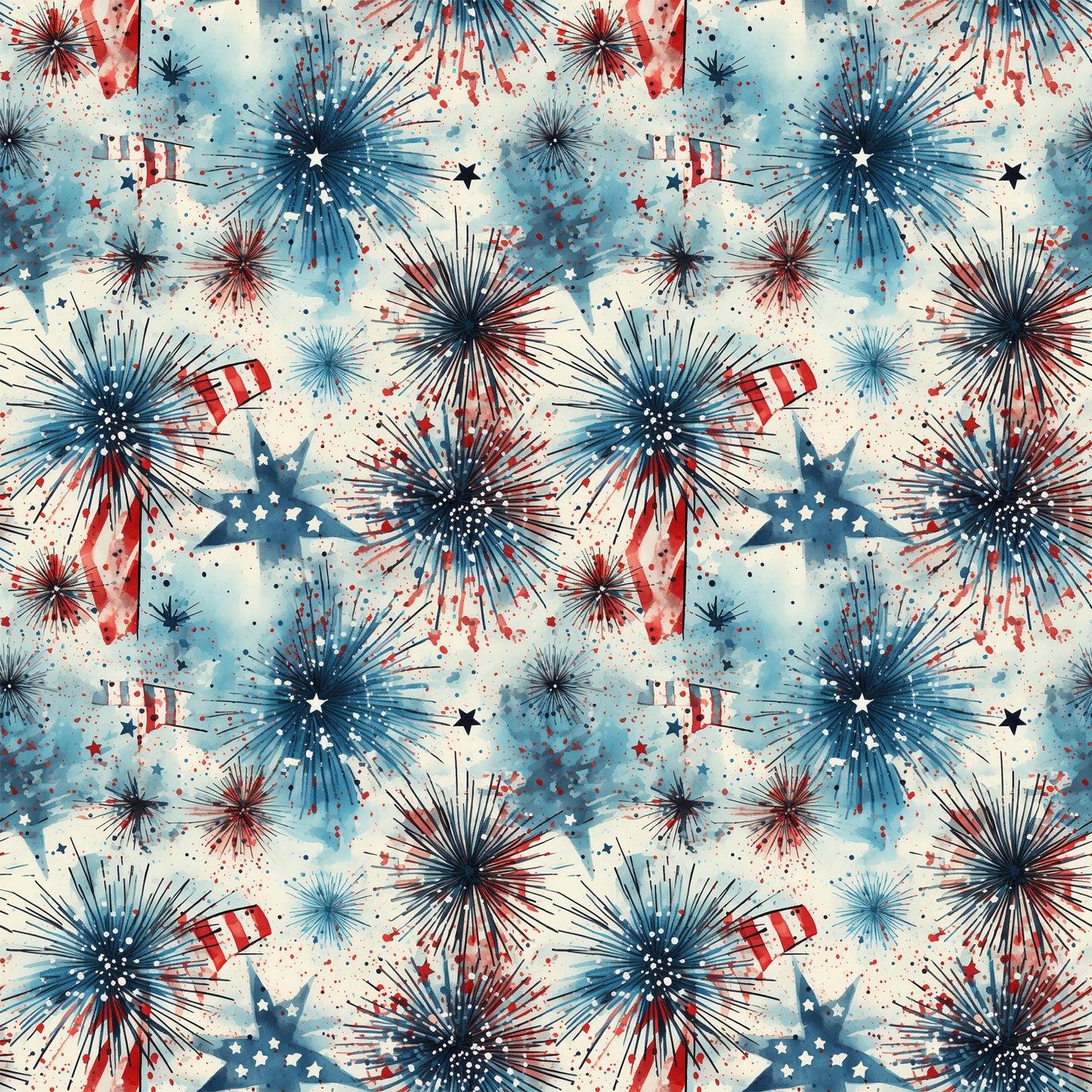 Patriotic Grunge Pattern 3 Quilting Cotton Fabric