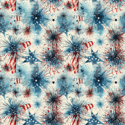 Patriotic Grunge Pattern 3 Quilting Cotton Fabric
