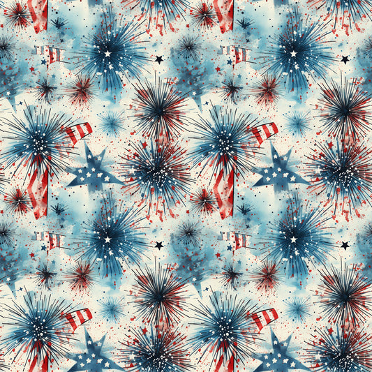 Patriotic Grunge Pattern 3 Quilting Cotton Fabric