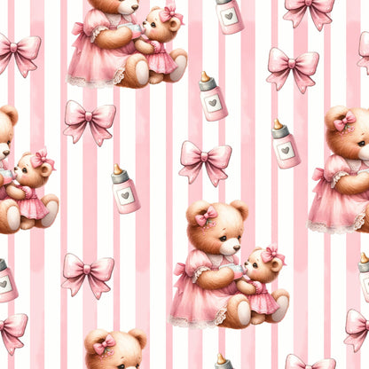 Beary Sweet Party Pattern 1 Minky Fabric