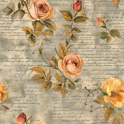Gilded Forgotten Correspondence Pattern 12 Minky Fabric