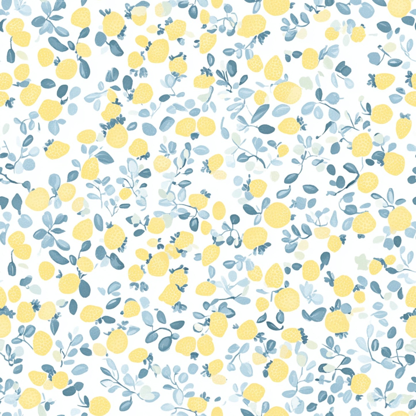 Lemon Floral Shabby Chic Pattern 3 Quilting Cotton Fabric