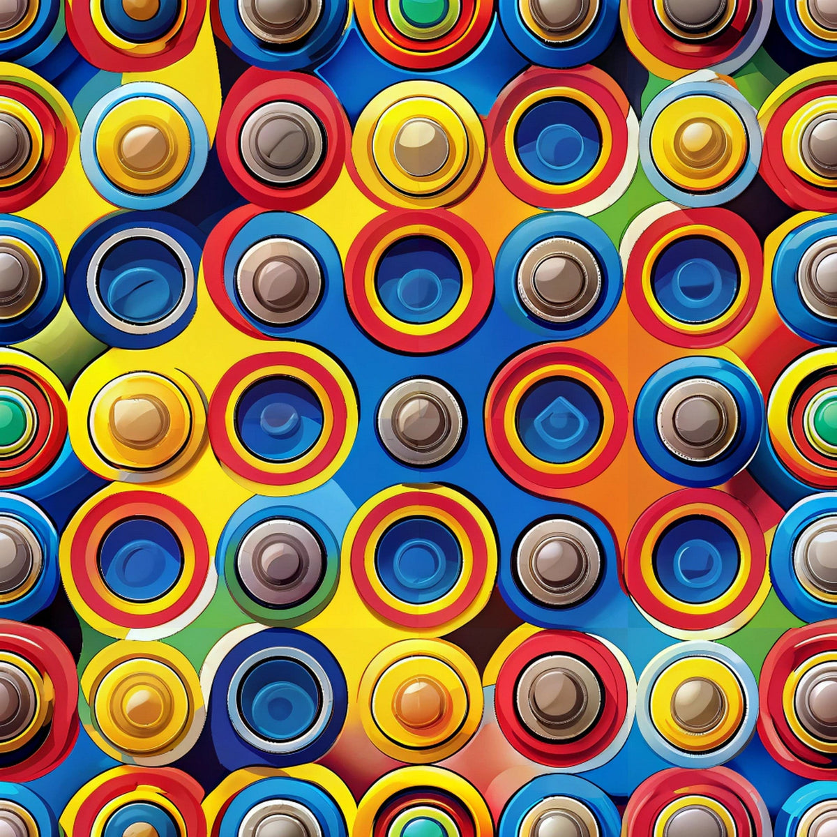 Primary Whirl Pattern 7 Minky Fabric