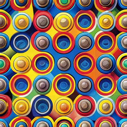 Primary Whirl Pattern 7 Minky Fabric