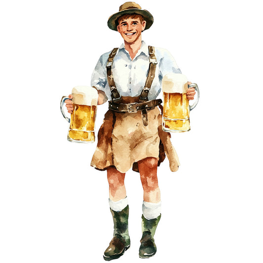 Watercolor Oktoberfest Fabric Panel 26