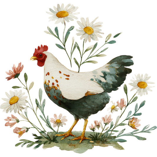 Farmhouse Chicken Decor Fabric Panel 8