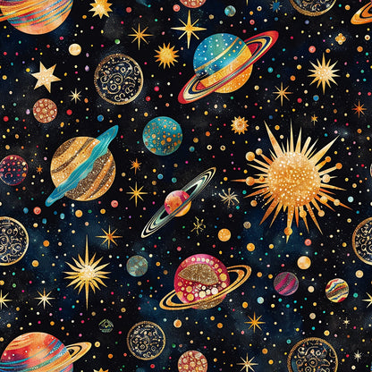 Gilded Galaxy Pattern 4 Minky Fabric