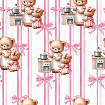Beary Sweet Party Pattern 2 Minky Fabric