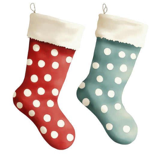 Watercolor Christmas Stockings Fabric Panel 5