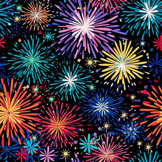 Colorful Fireworks Pattern 10 Quilting Cotton Fabric