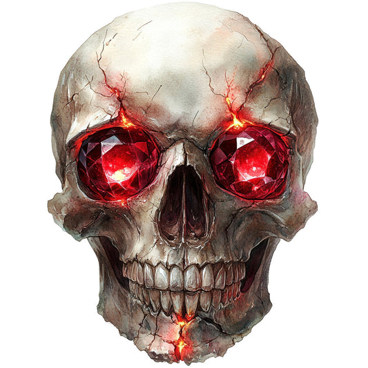 skull, glowing eyes, red eyes, gothic, dark, skeleton, bones, halloween, spooky, creepy, horror, supernatural, glow in the dark, luminous, dark red, crimson, bone white, cream, brown, abstract, edgy, alternative, punk, dark aesthetic, death, macabre, moody, dramatic, adult themes