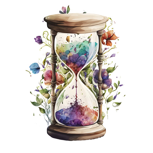 Watercolor Hourglass Fabric Panel 5