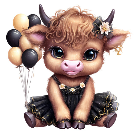 Adorable Highland Cows Fabric Panel 26