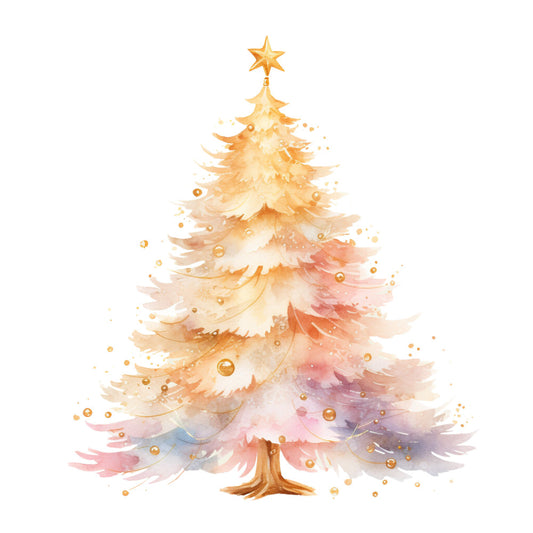 A Golden Christmas Fabric Panel 24